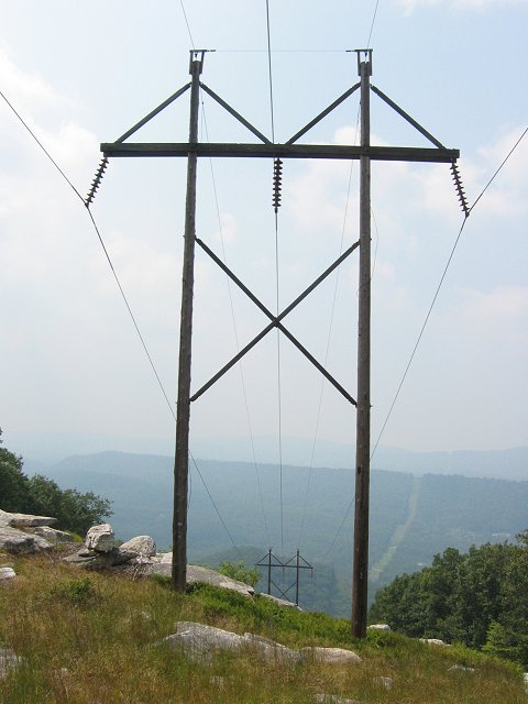 Powerlines along hike, near Berkeley Springs, West Virginia