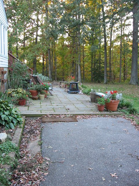 Patio on autumn morning, Lanham, Maryland
