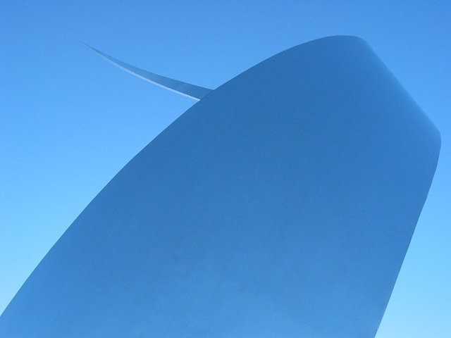 'Ascent' sculpture by John Safer, outside the National Air and Space Museum's Steven F. Udvar-Hazy Center, Dulles, Virginia