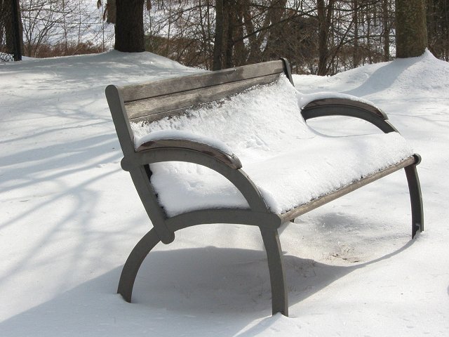 Bench in snow, Chantilly, Virginia