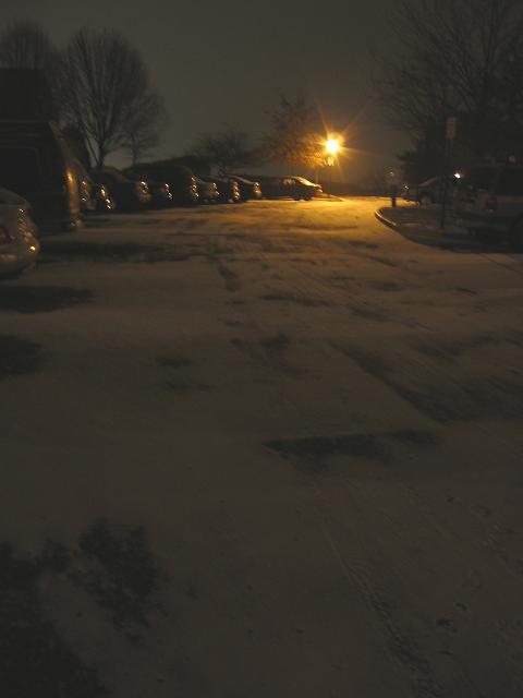 Windblown snow after midnight, Fairfax, Virginia