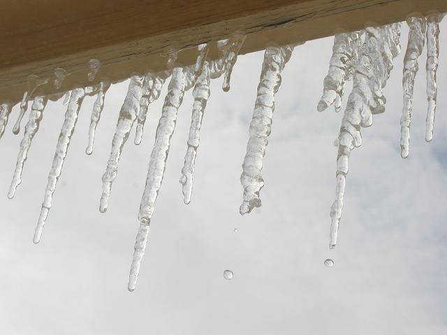 Icicles from blizzard 2003, Fairfax, Virginia