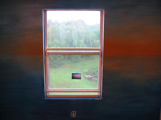 Painted sunset on bedroom wall