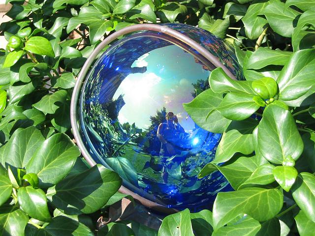Glass balls in Smithsonian Castle gardens, Washington, D.C.