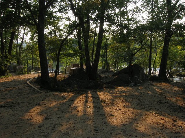Entrance to falls overlook (closed due to Hurricane Isabel flood), Great Falls, Maryland