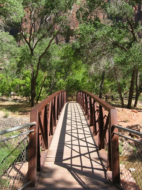 Foot bridge from Angel's Landing Trail, Zion National Park, Utah