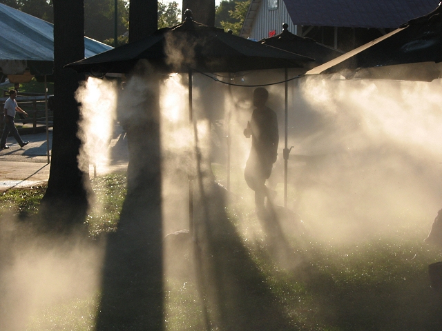 Misting tents at Merriweather Post Pavillion, Columbia, Maryland