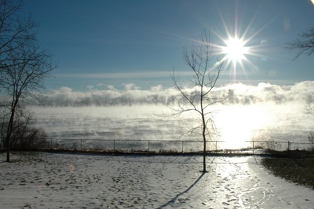 Lake Effect: Mist on Lake Superior from Glensheen Manor (temp. 0)